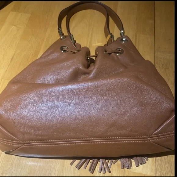 Michael Kors BROWN Shoulder Boho Bag. Skorpios Large Drawstring Shoulder Bag - Picture 7 of 12